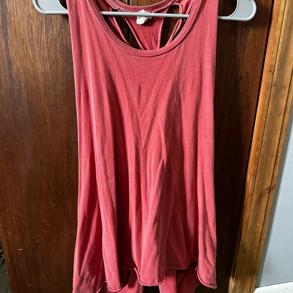 Obey Pink Sleeveless Backless Tank Top